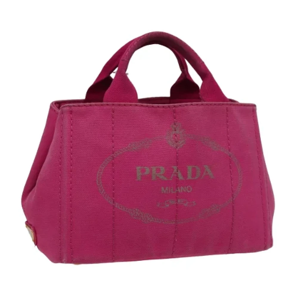 Prada Vintage Pre-owned Canvas handbags Pink Dames