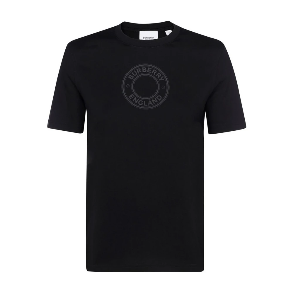 Burberry Zwarte Logo Print T-shirts en Polos Black Dames