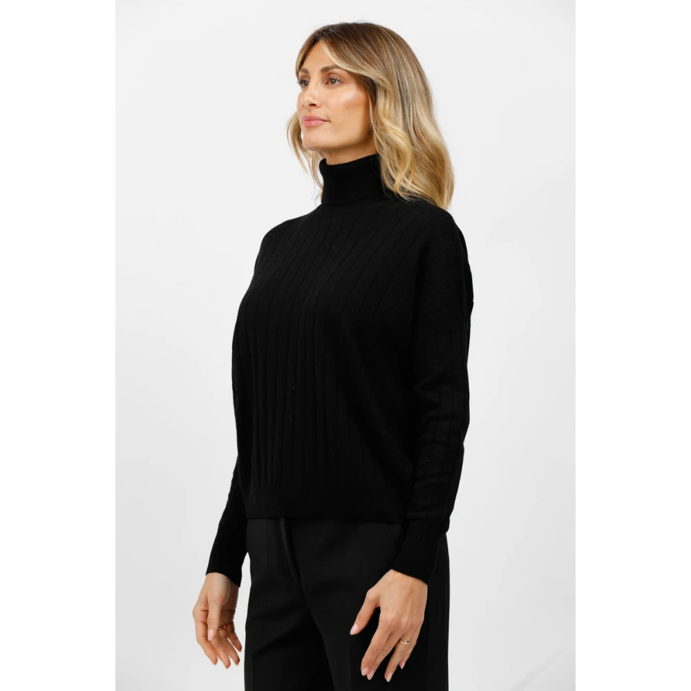 Gran Sasso Tricot coltrui met platte kraag Black Dames