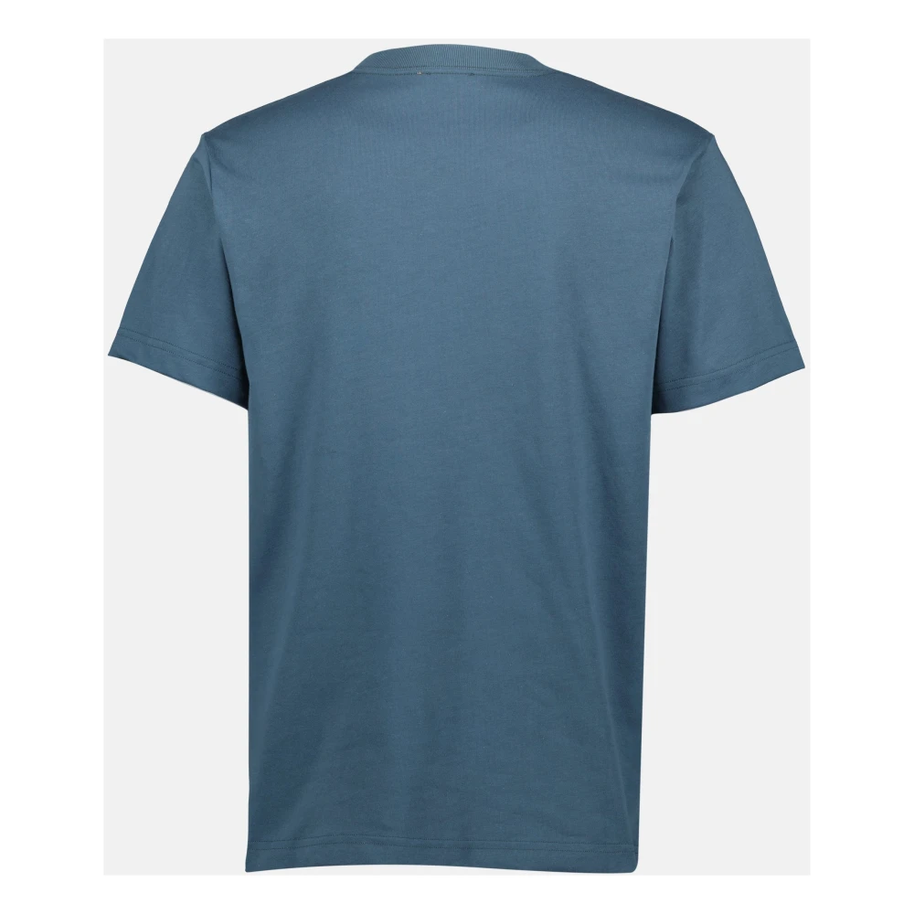Dior Blauw Geborduurd Logo T-shirt Blue Heren