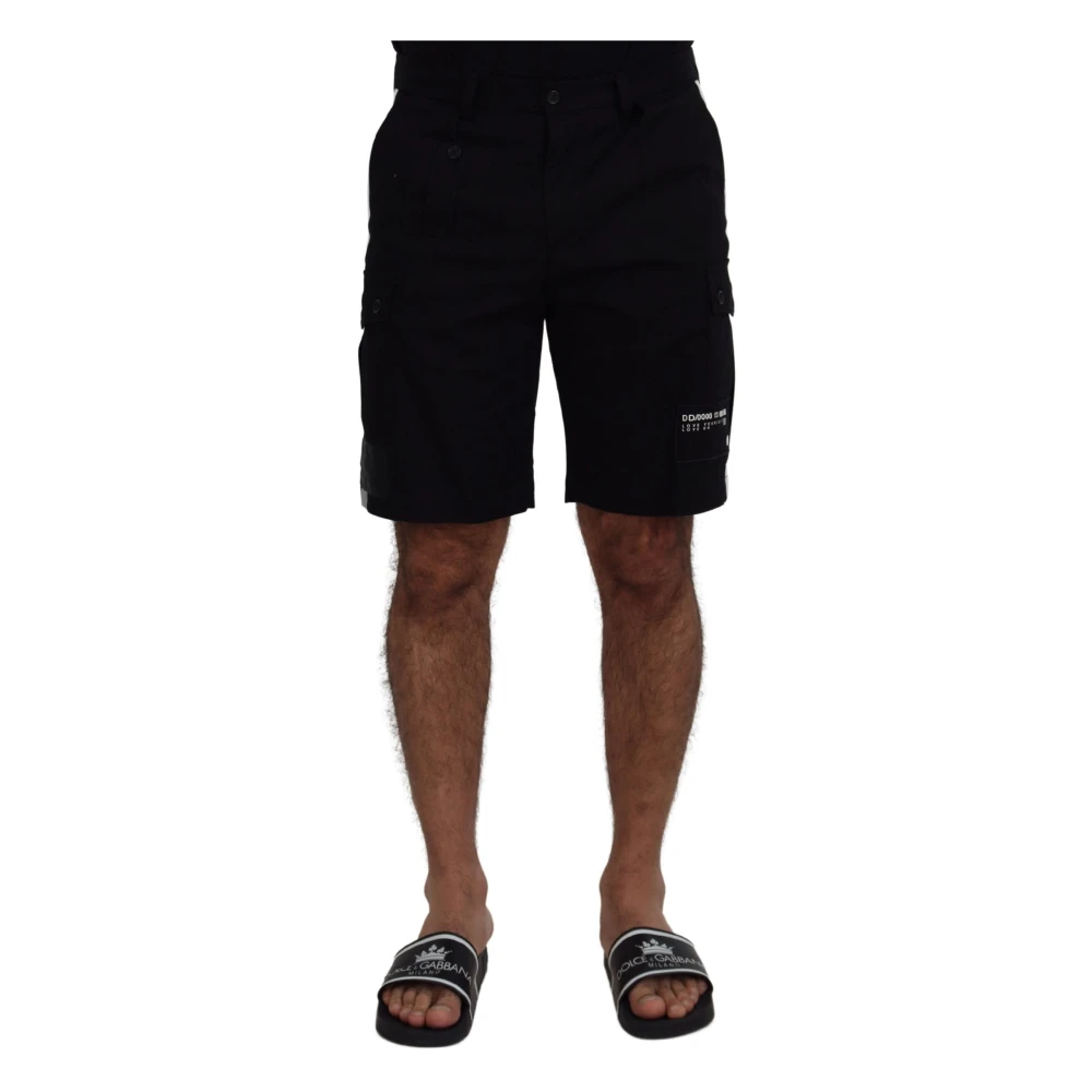 Dolce & Gabbana Men's Black Bermuda Cargo Casual Shorts