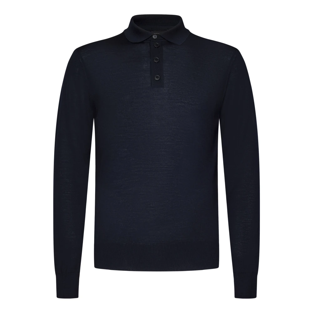 Emporio Armani Blauwe Adelaar Geborduurde Wollen Sweatshirt Blue Heren