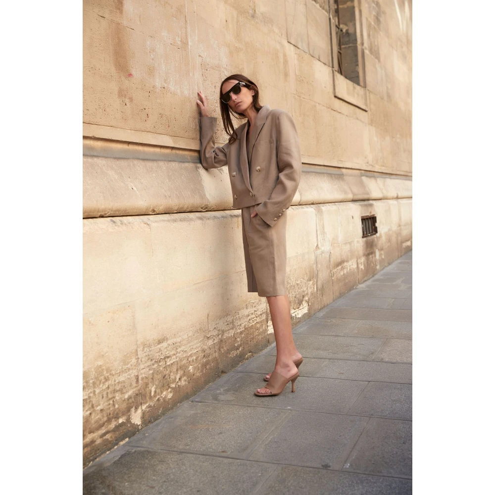 Loulou Studio Chagos Linen Blazer Gray Dames