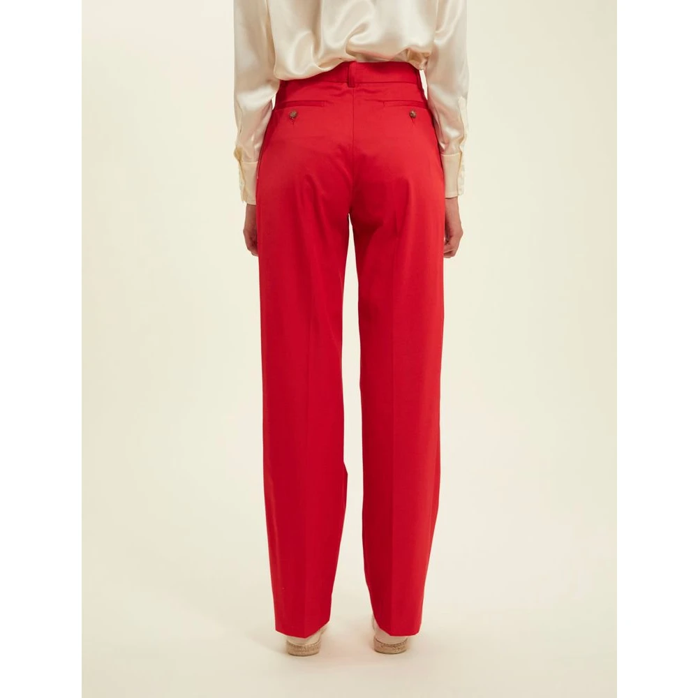 Ines De La Fressange Paris Rode Katoenen Hector Broek Red Dames