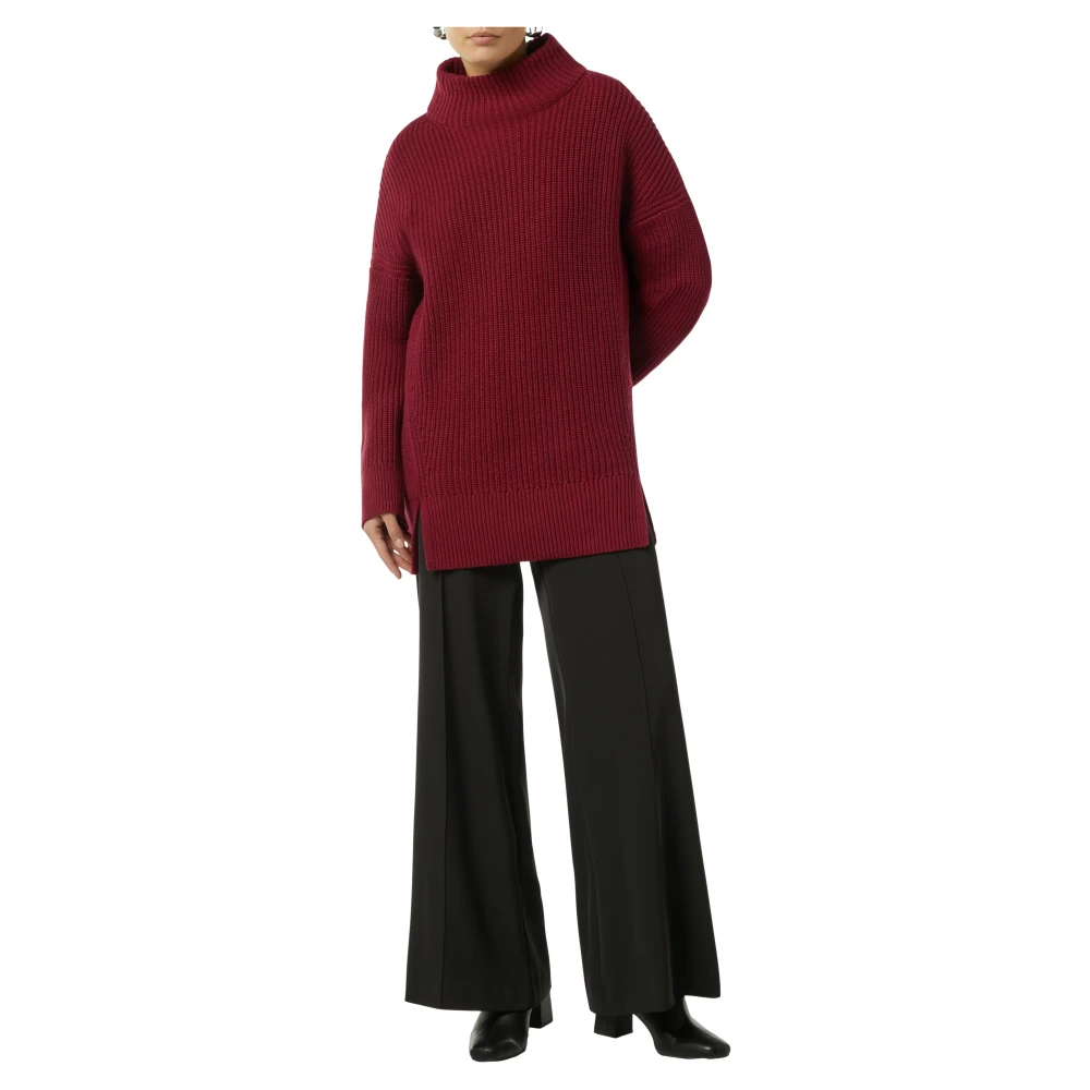 comma Hoge Hals Gebreide Trui Red Dames