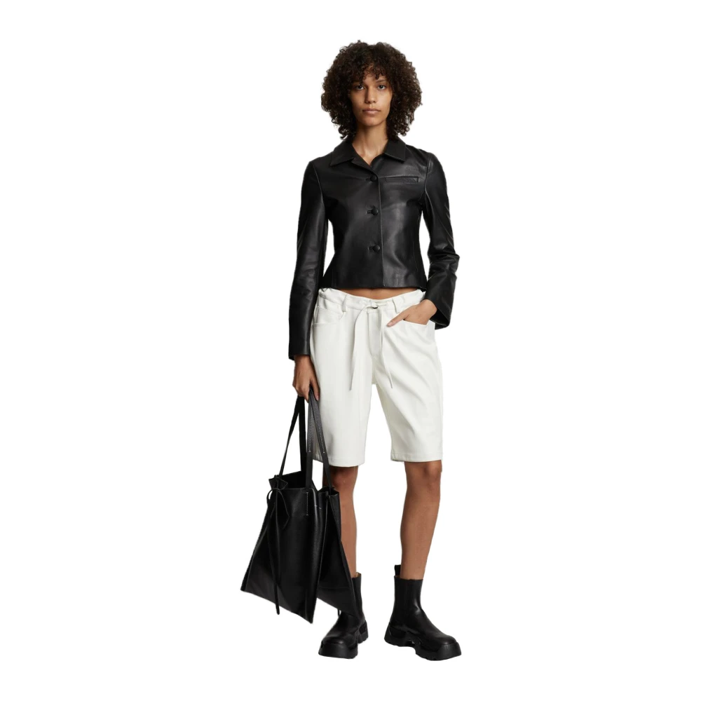 Proenza Schouler Vegan Leren Midi Shorts White Dames