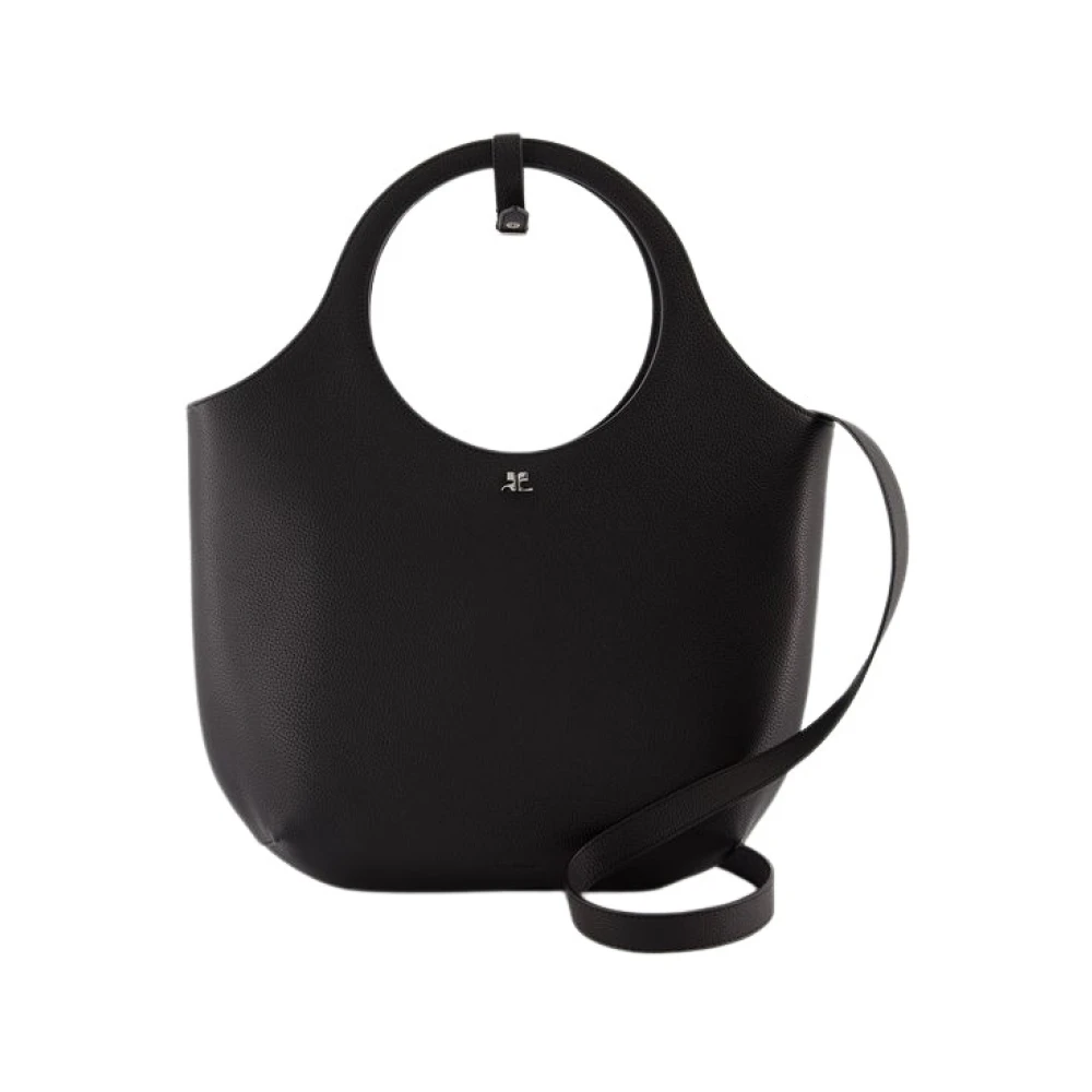 Courrèges Zwarte Leren Schoudertas Black Dames