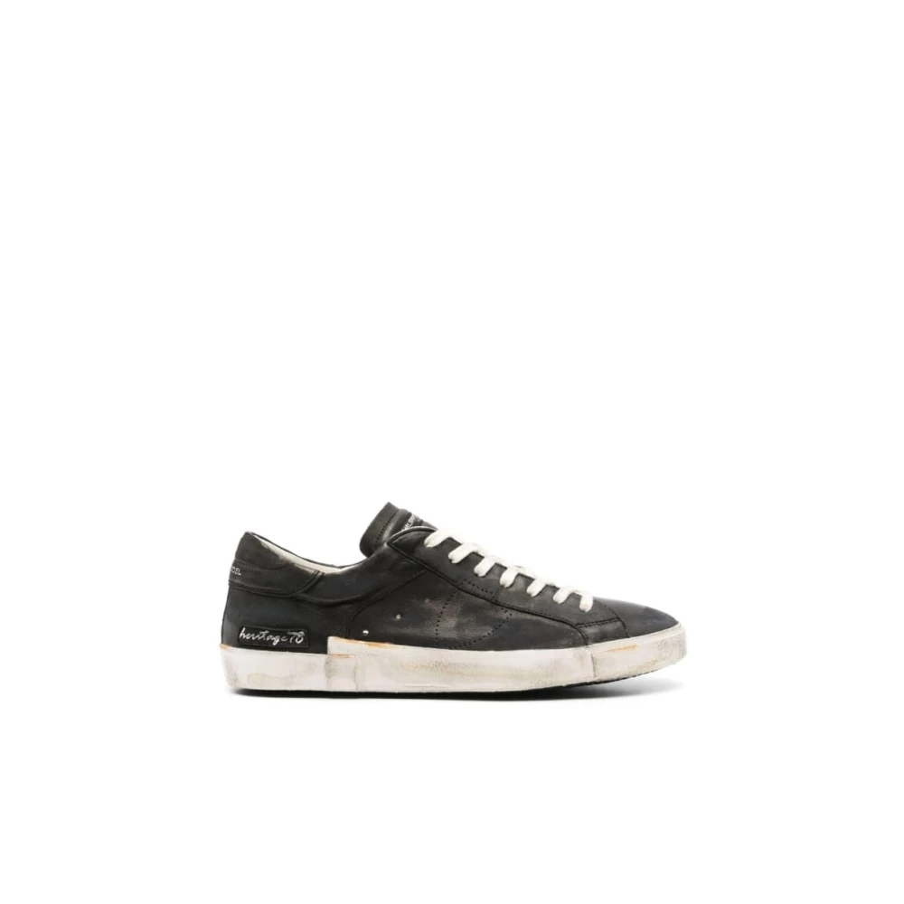 Philippe Model Vintage Low Top Sneakers Heren Schoenen Zwart