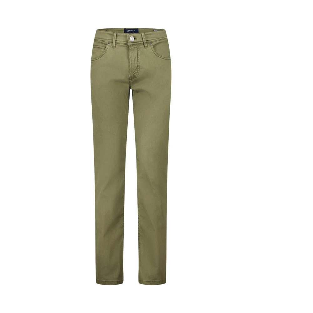 Gardeur Groene katoenen zomer chino broek Green Heren