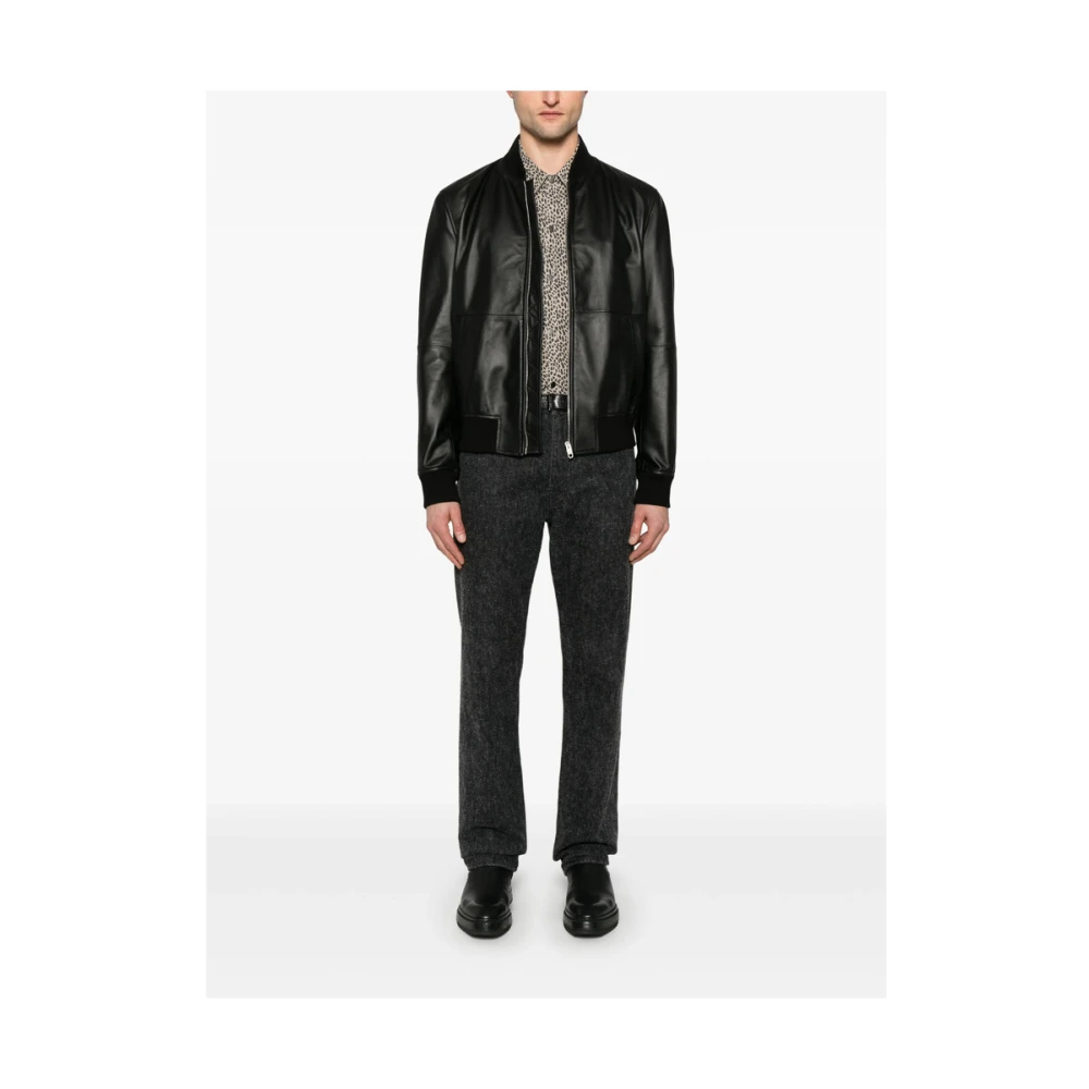 Bally Zwarte Jas met Rits en Zakken Black Heren