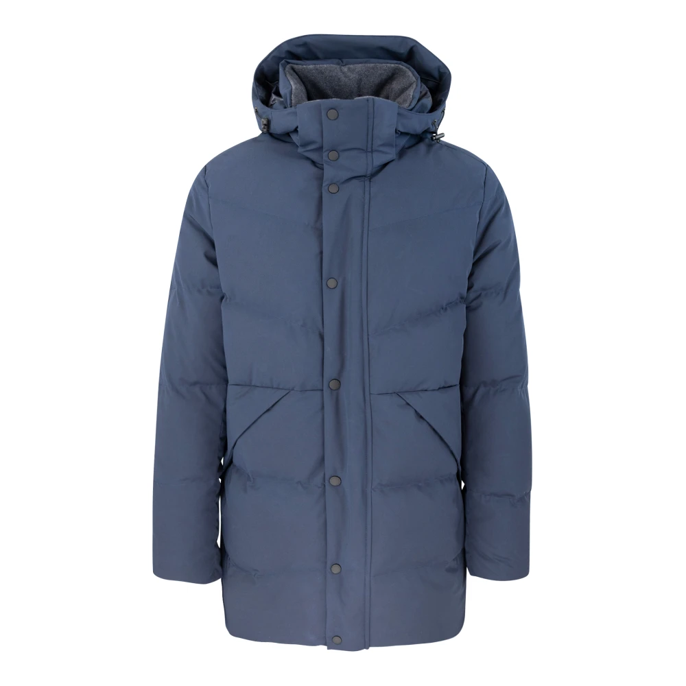 PAUL & SHARK Blauwe Hooded Jas met Ritssluiting Blue Heren