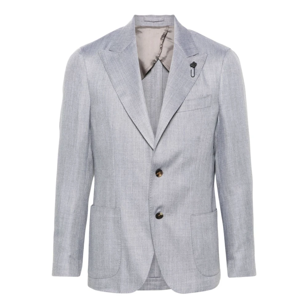 Lardini Grijze Wol Kasjmier Zijden Blazer Gray Heren