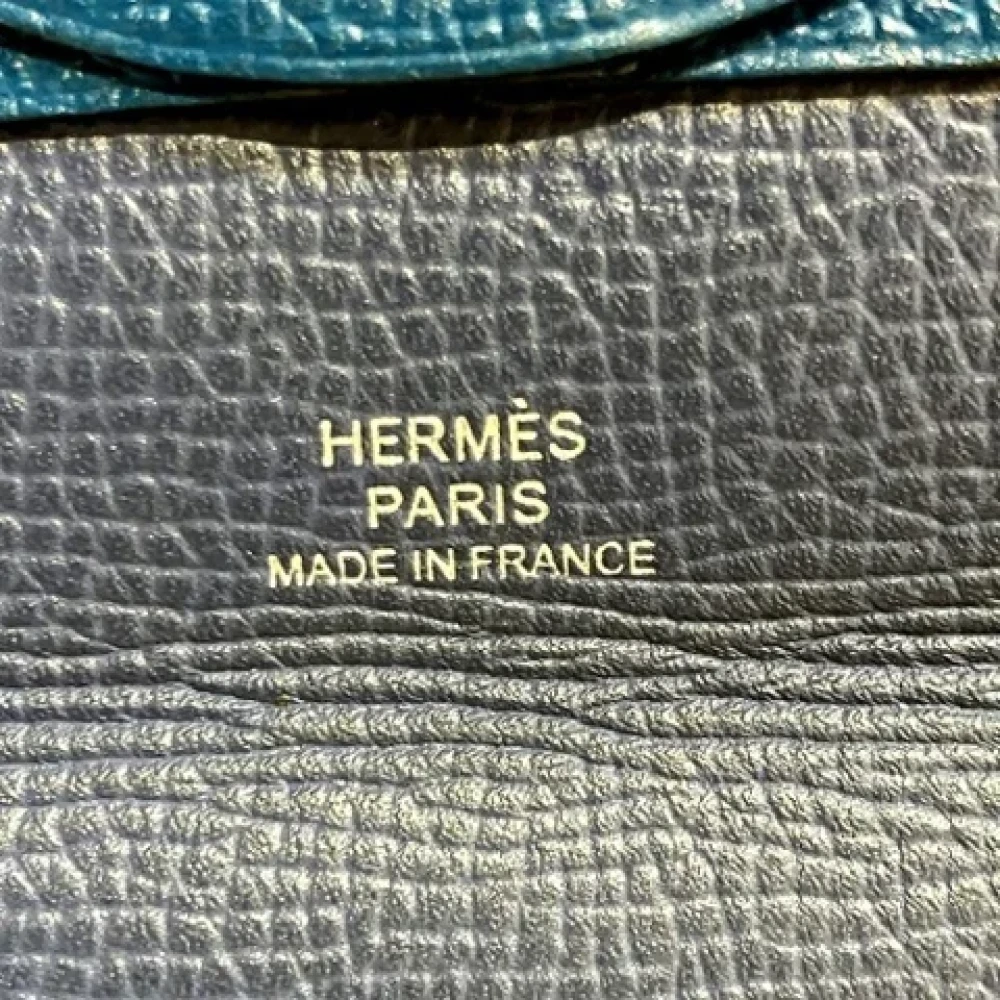 Hermès Vintage Pre-owned Leather wallets Blue Dames