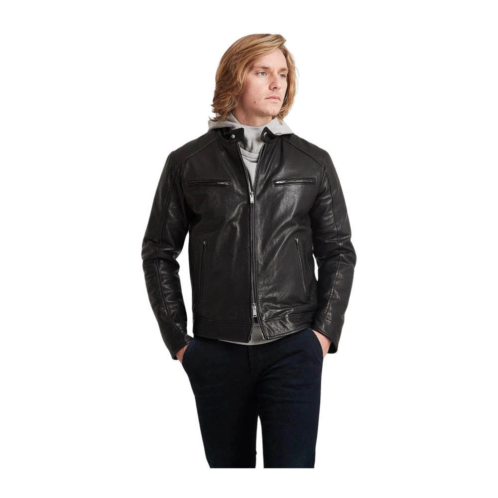 Dondup Leren Biker Jas Black Heren