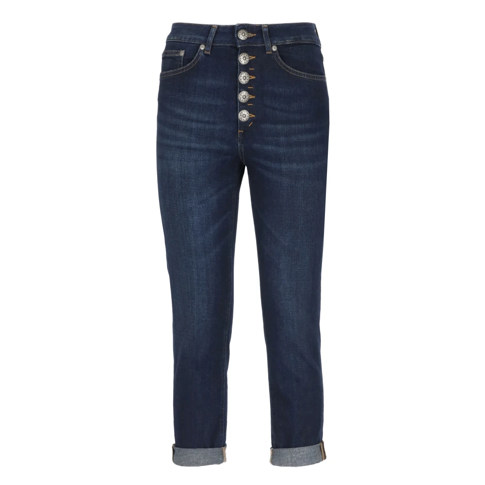 Dondup Blauwe Katoenen Jeans met Juweelknopen Blue Dames