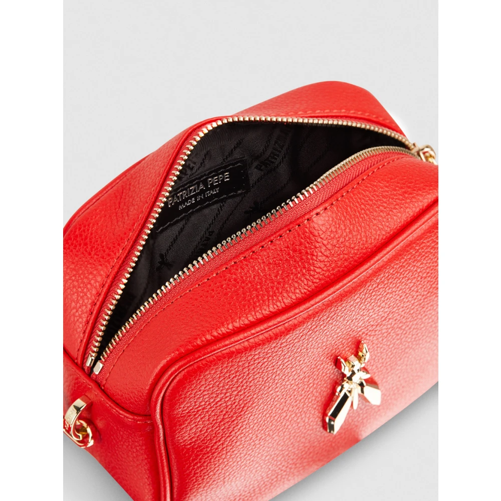 PATRIZIA PEPE Trendy Schoudertas met Fly Logo Red Dames