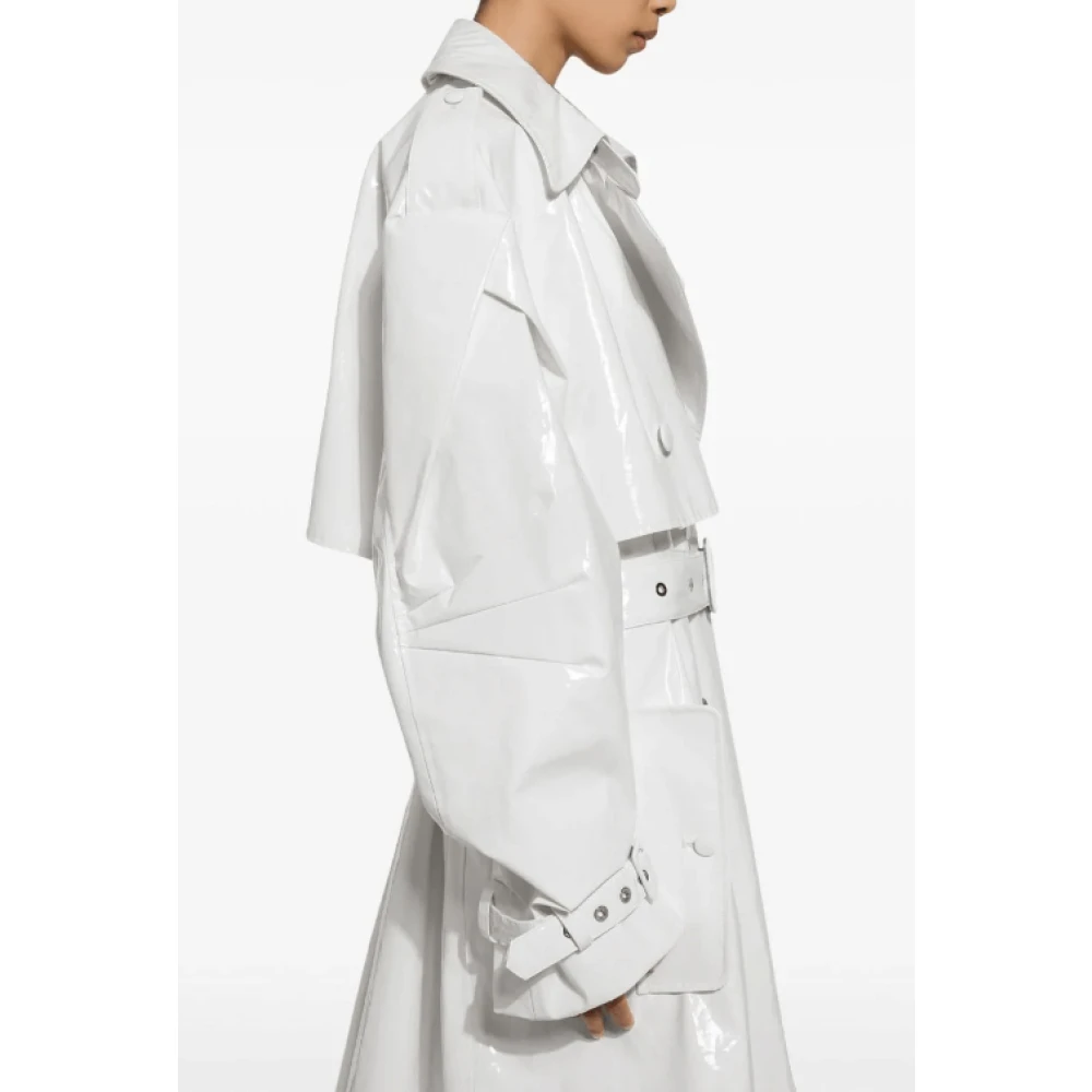 Dolce & Gabbana Witte Patent Trenchcoat White Dames