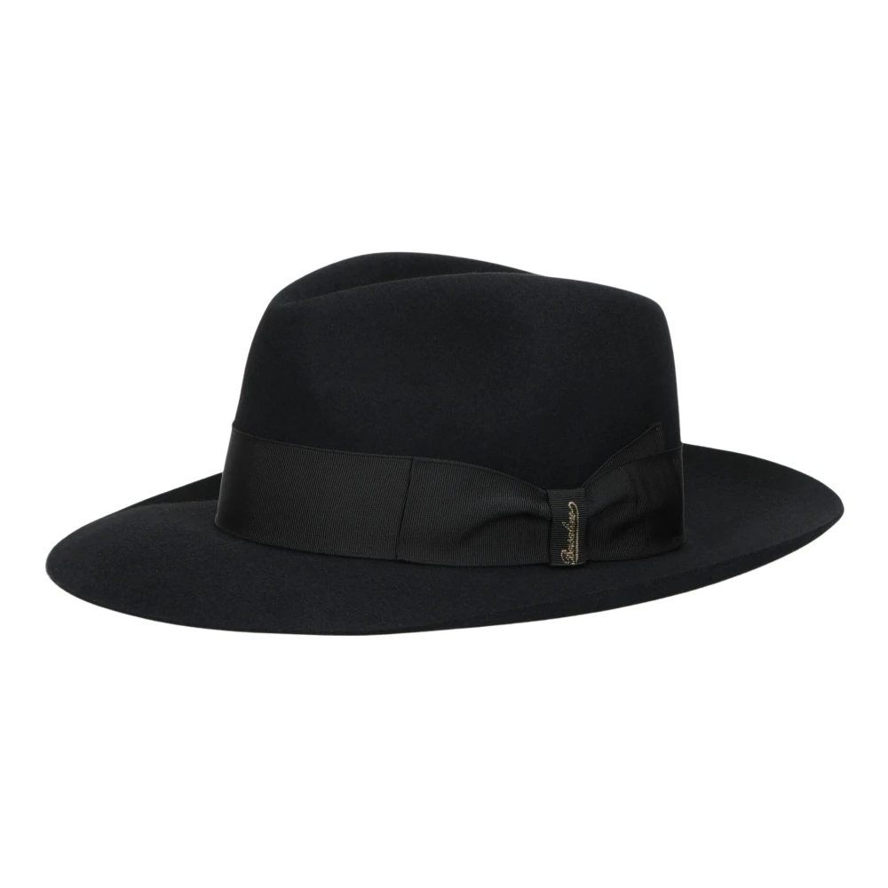 Borsalino Vilten Breedgerande Hoed Black Heren