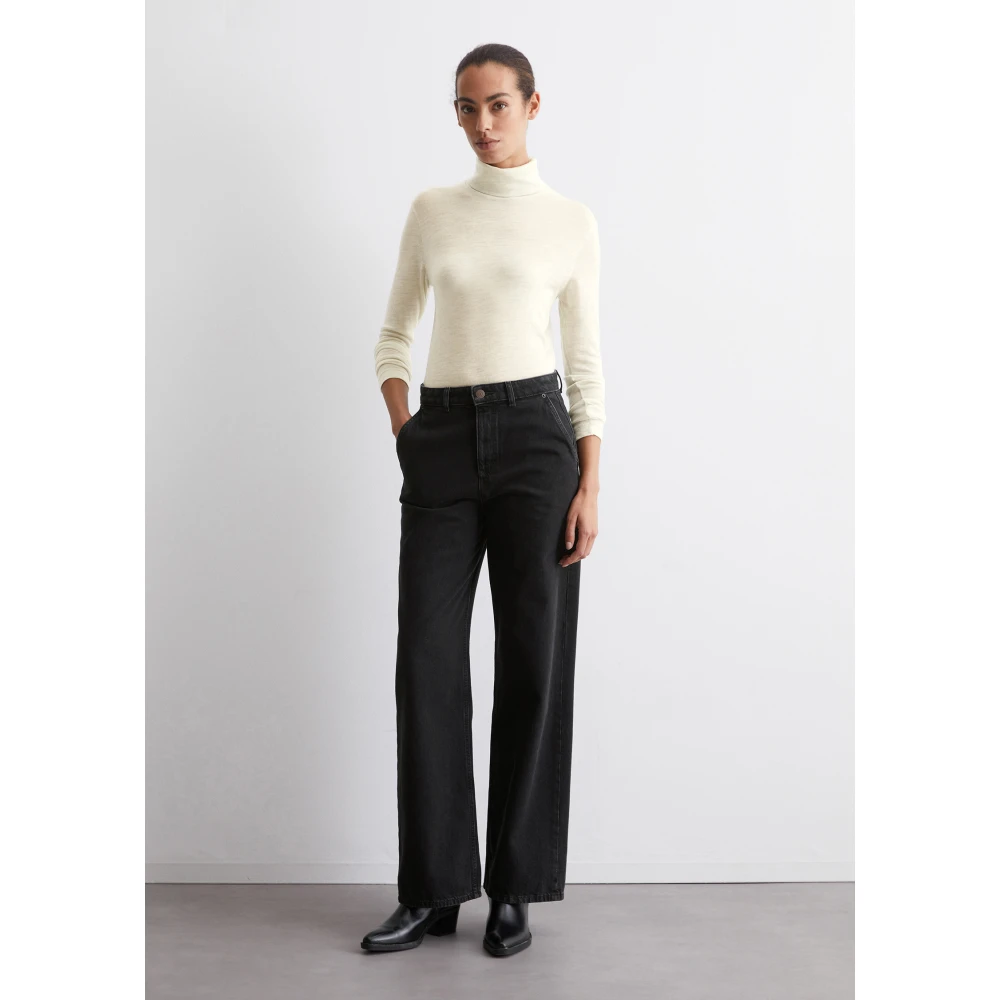 Marc O'Polo Turtleneck longsleeve slim Black Dames