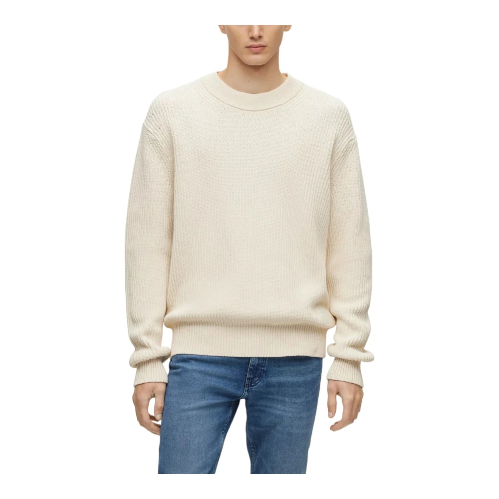 Hugo Boss Ronde Hals Trui Beige Heren
