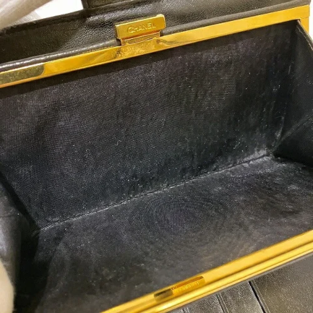 Chanel Vintage Pre-owned Leather wallets Black Dames