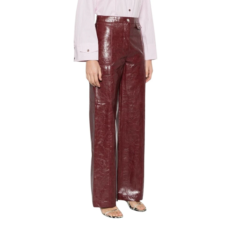 BAUM UND PFERDGARTEN Roestbruine Leren Broek Brown Dames