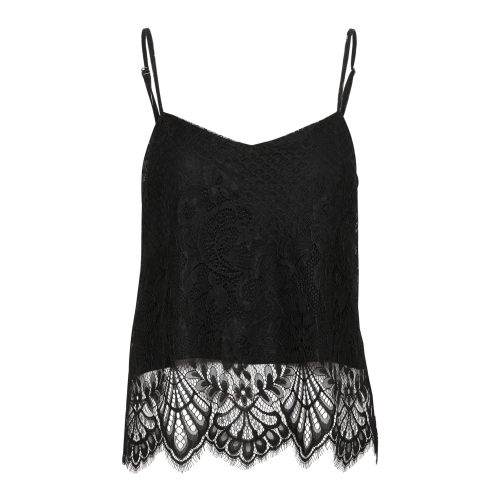 Gestuz Zwarte Kant Slip Top Blouse Black Dames