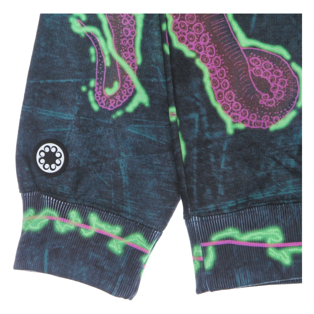 Octopus Zwarte lichtgewicht hoodie Multicolor Heren