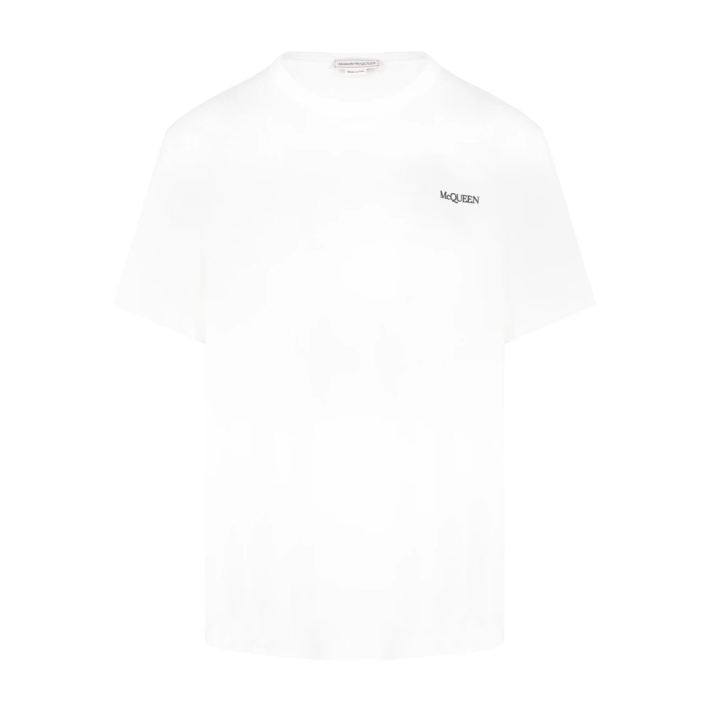 Alexander mcqueen Logo T-Shirt in Mid Weight Jersey White Heren