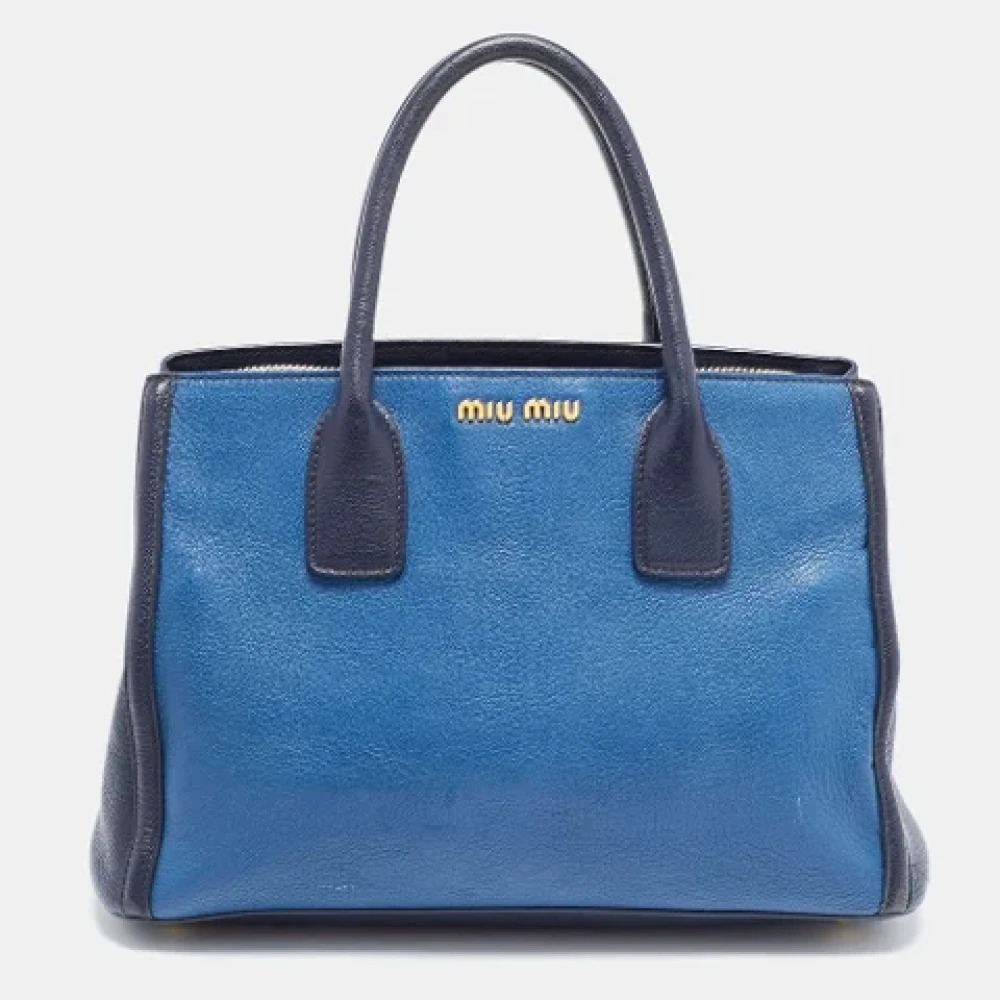 Miu Pre-owned Leather totes Blue Dames
