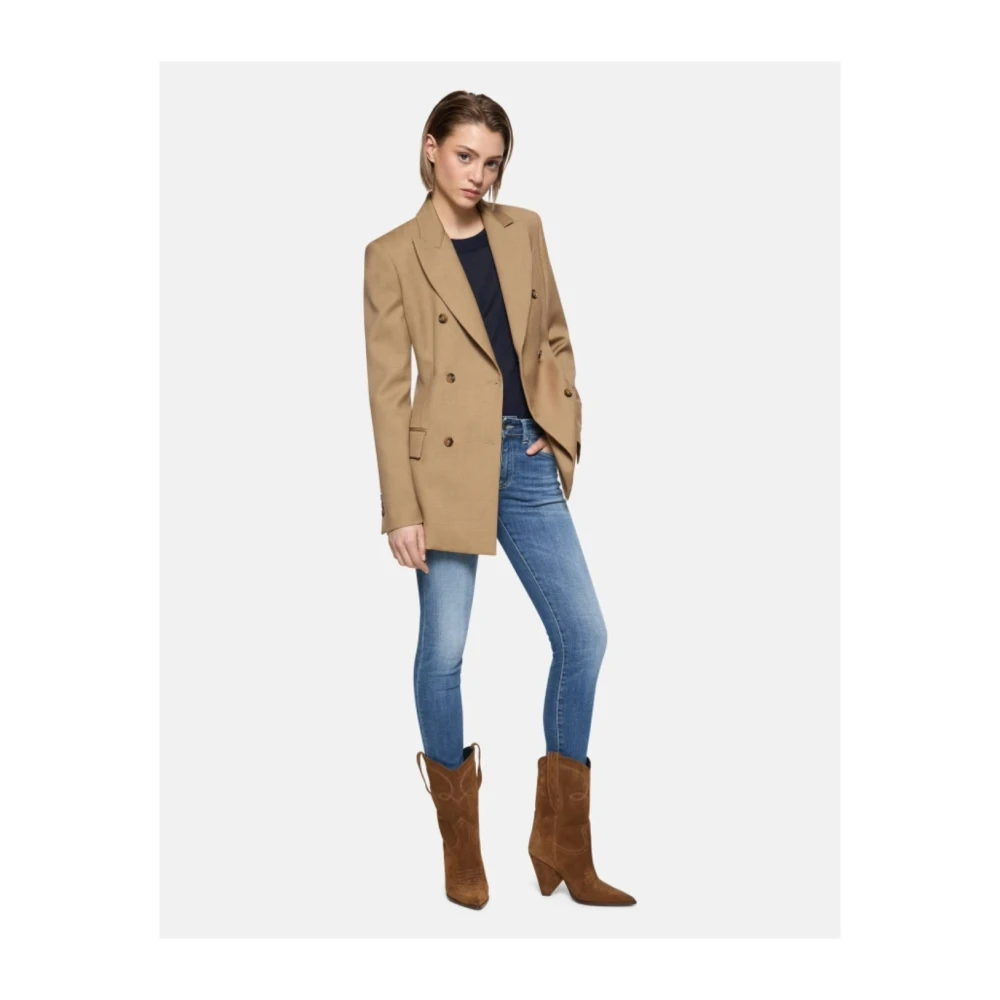 Dondup Dubbelborstige wollen blazer Brown Dames