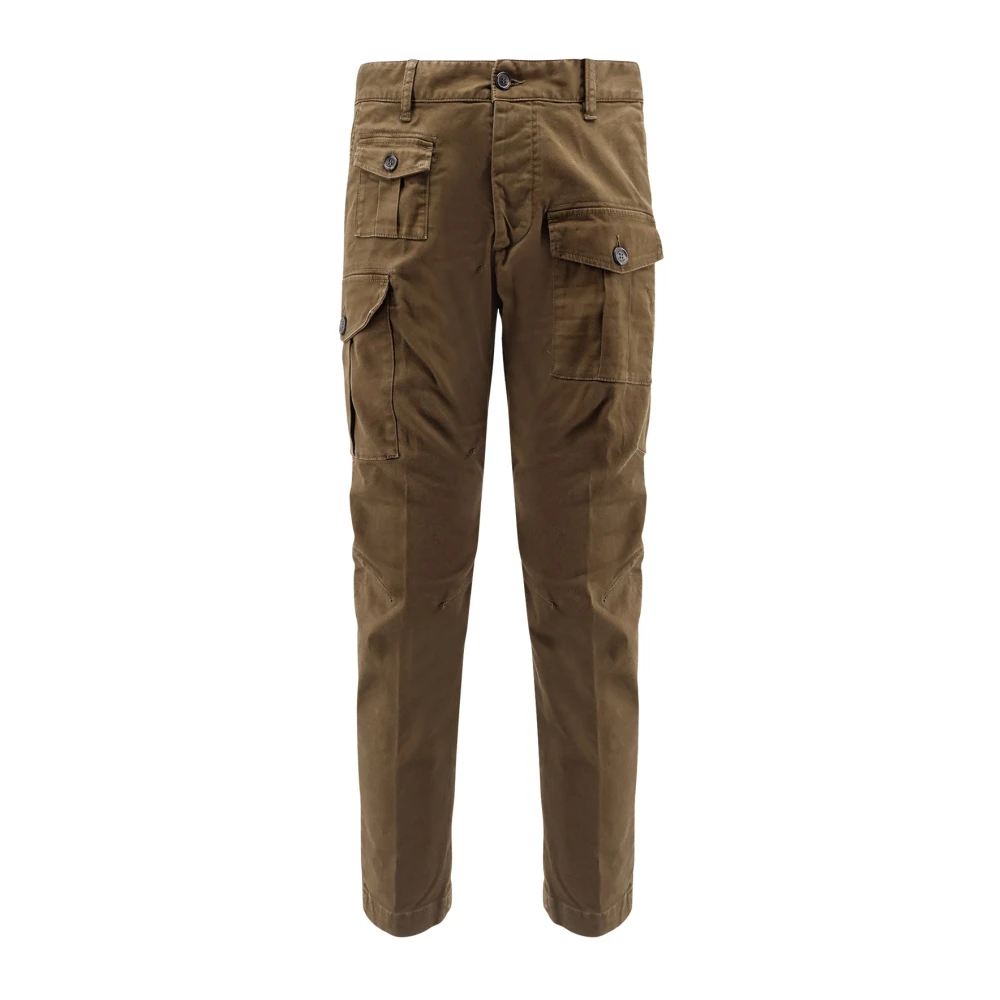 Dsquared2 Men's Green Cargo Pant Trousers - Slim-Fit Trousers - L - Trousers