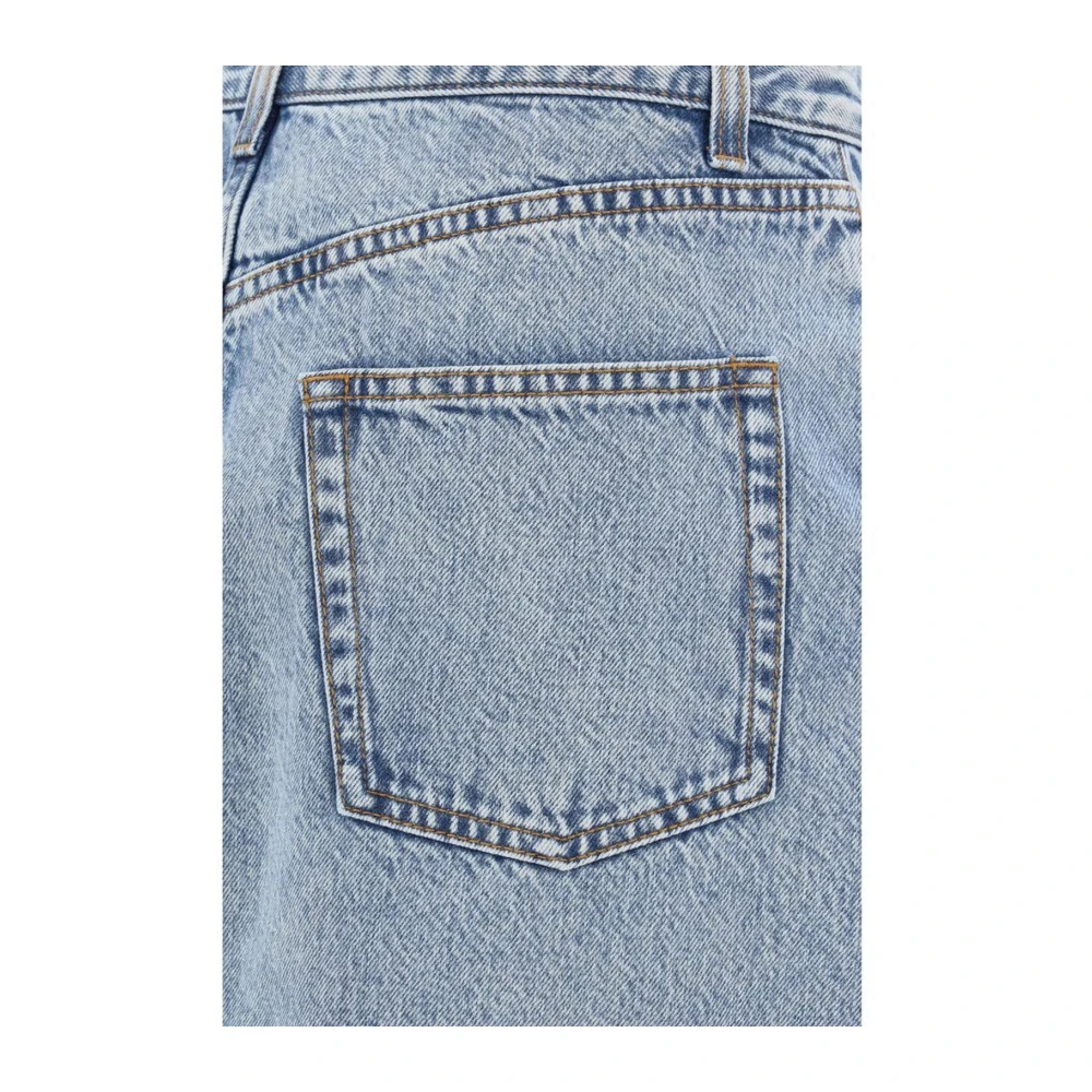 Fabiana Filippi Denim Midi Rok met Contraststiksels Blue Dames