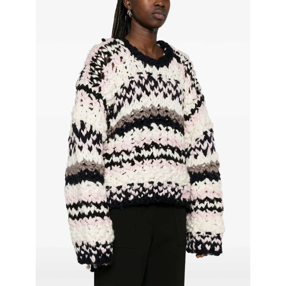 Ganni Multikleur Trui Ronde Hals Lange Mouwen Multicolor Dames