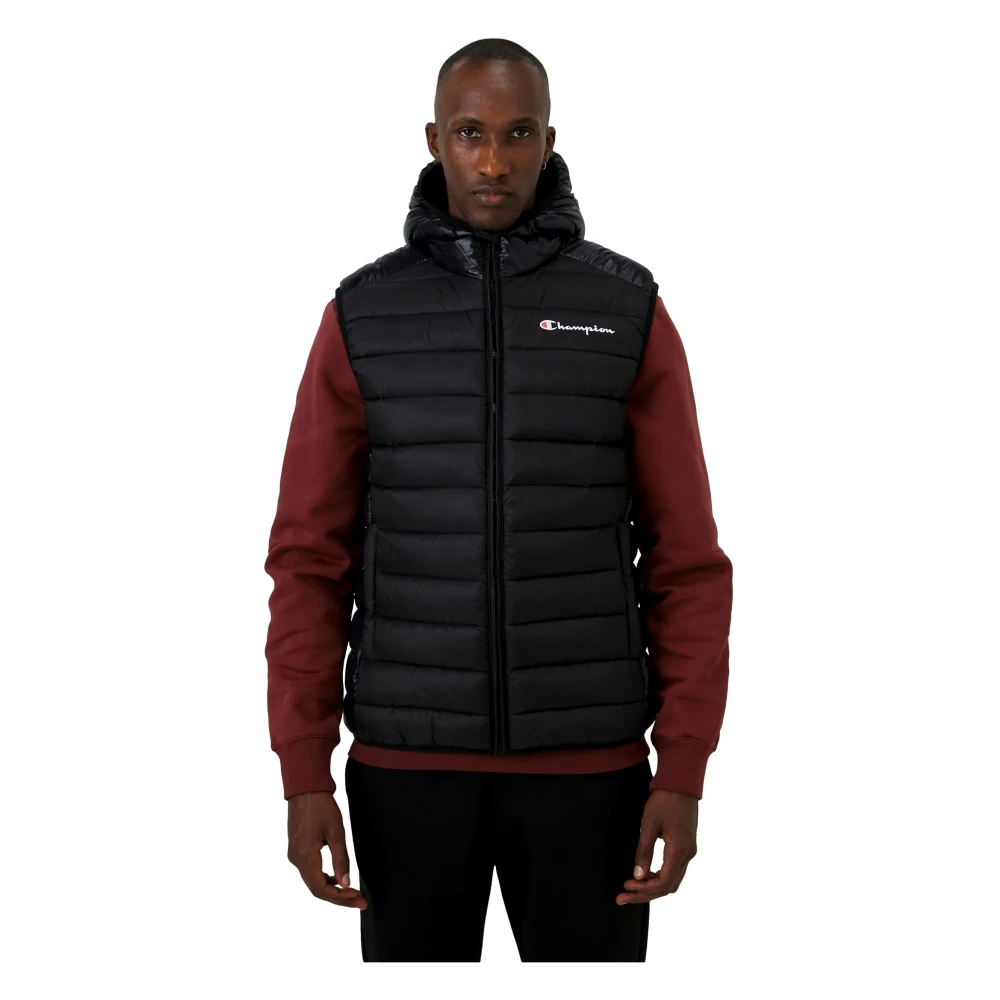 Champion Zwarte polygevulde vest met logo Black Heren