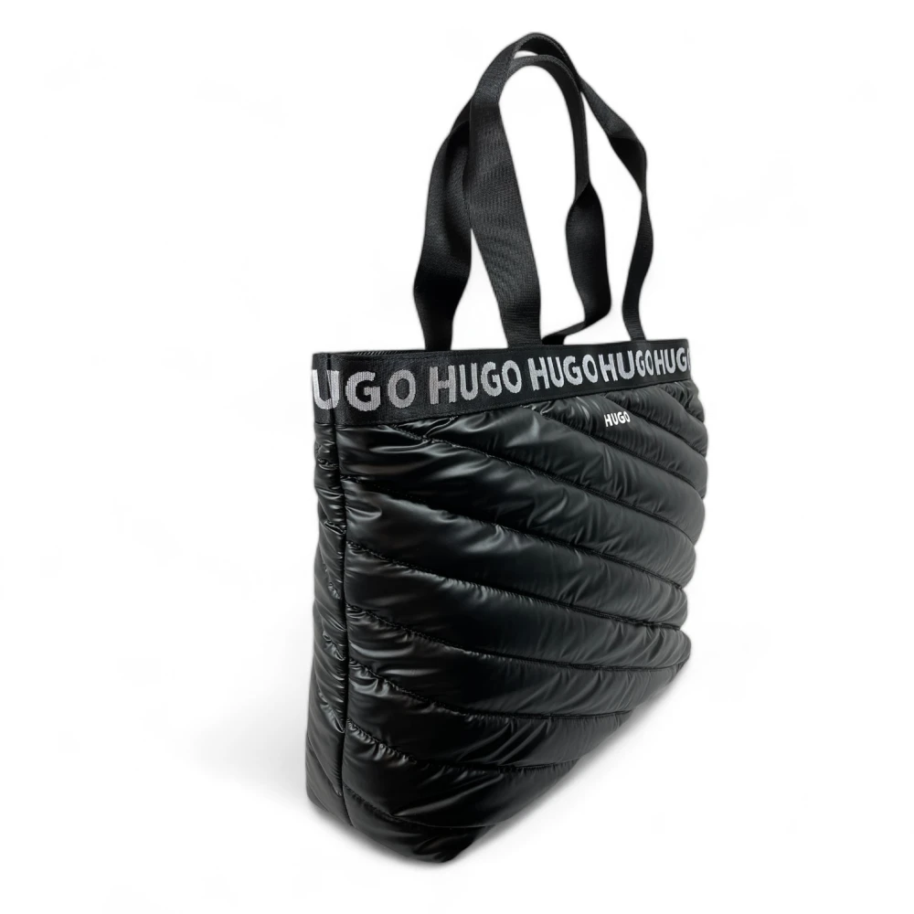 Hugo Boss Becky Puffy Gewatteerde Shopper Tas Zwart Black Dames