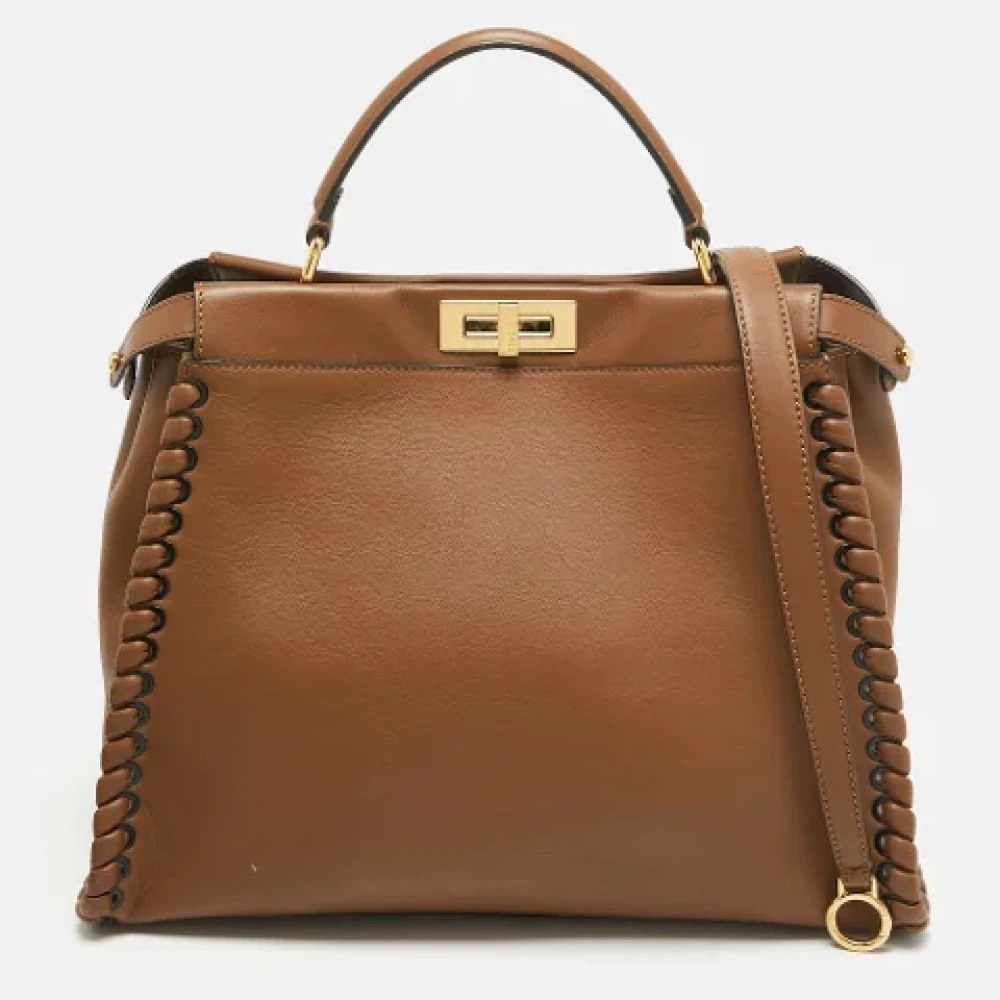 Fendi Vintage Pre-owned Leather handbags Brown Dames