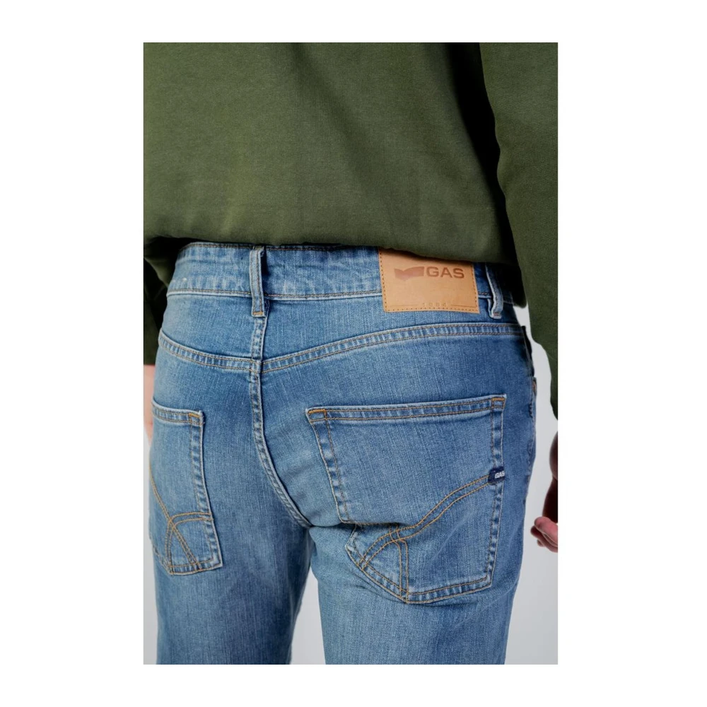GAS Slimme katoenen jeans met elastaan Blue Heren