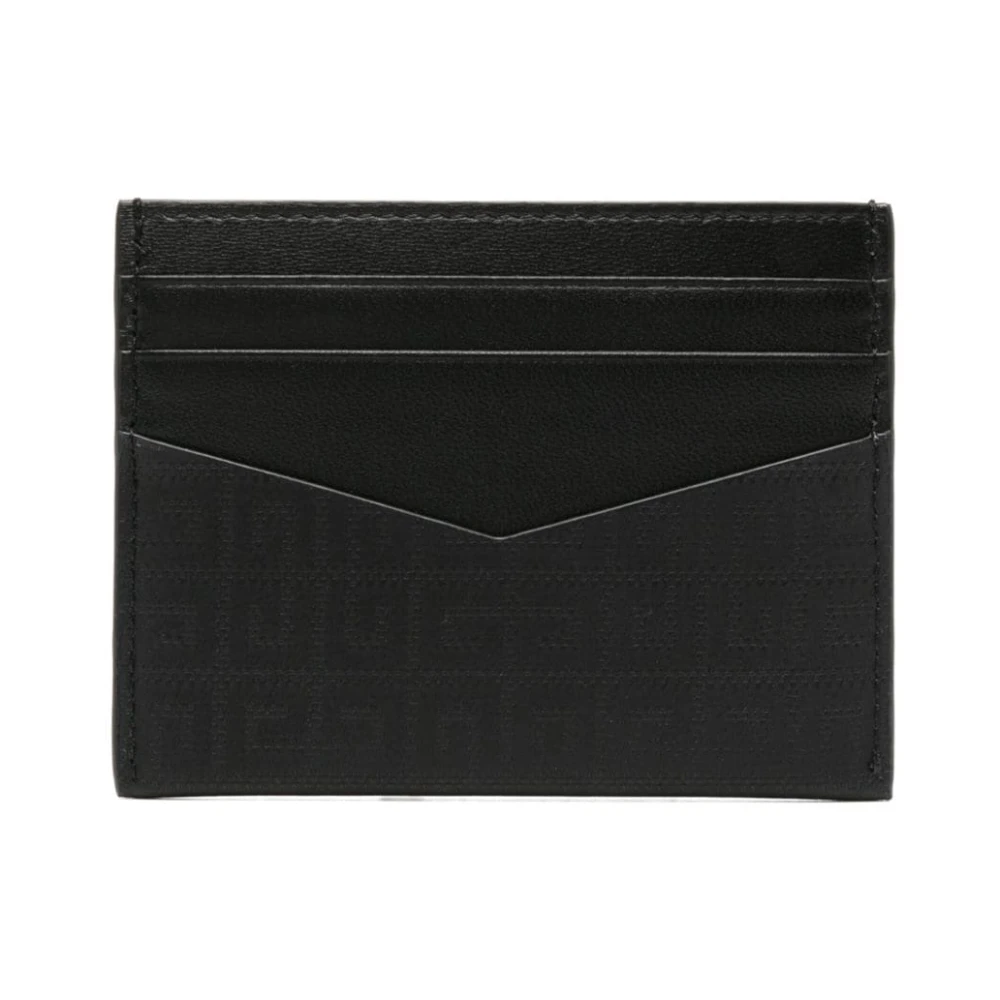 Givenchy Zwarte leren portemonnee met 4G-logo Black Heren