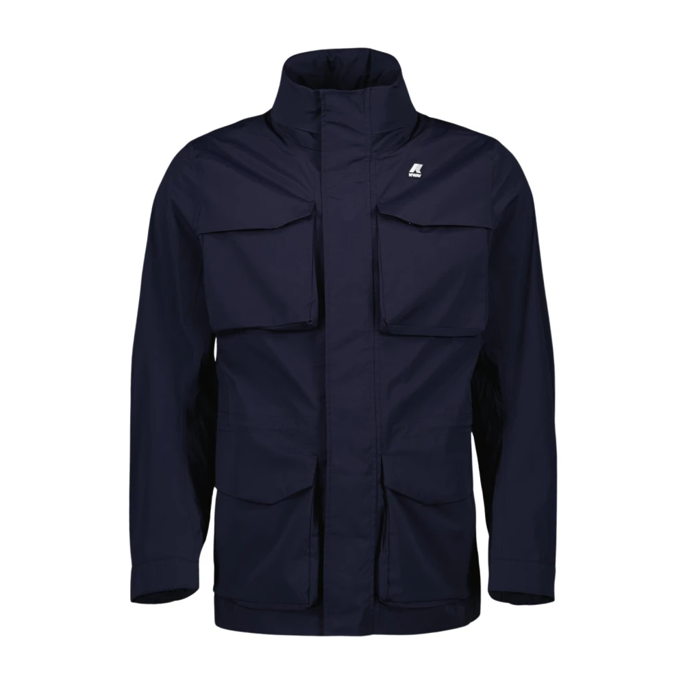 K-Way Men's Blue Stretch Nylon Manphy Parka - Parkas - 3XL - Coats