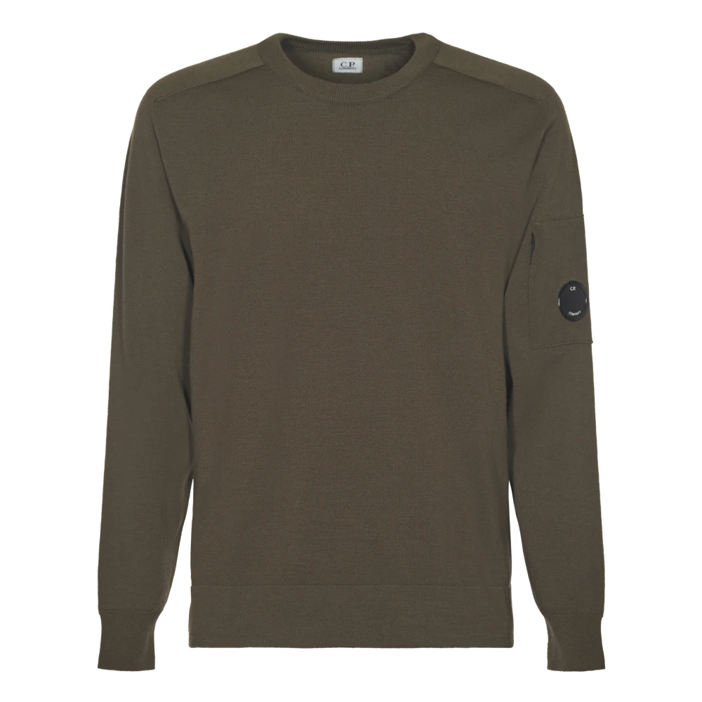C.P. Company Merino Wol Ronde Hals Sweater Green Heren