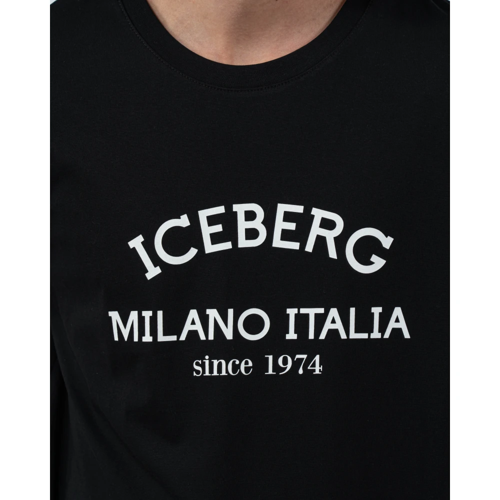 Iceberg Losse pasvorm T-shirt Black Heren