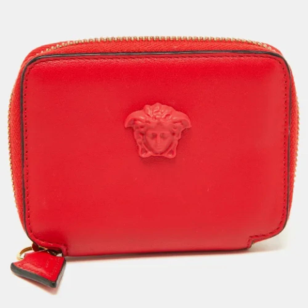 Versace Pre-owned Leather wallets Red Dames