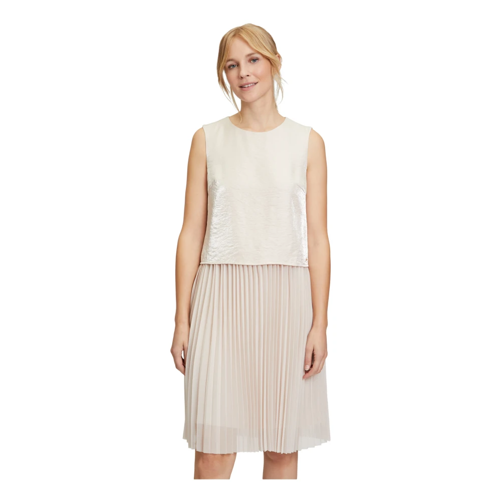 Betty & Co Geplooide laagjesjurk Beige Dames