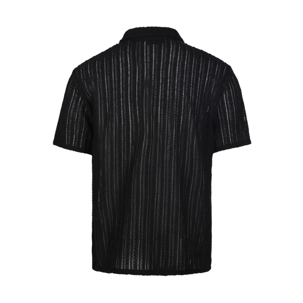 Dunst Zwart Gestreept Gehaakt Shirt Black Heren