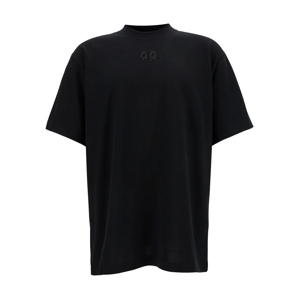 44 Label Group Zwart T-shirt met Logo Borduursel en Print Black Heren