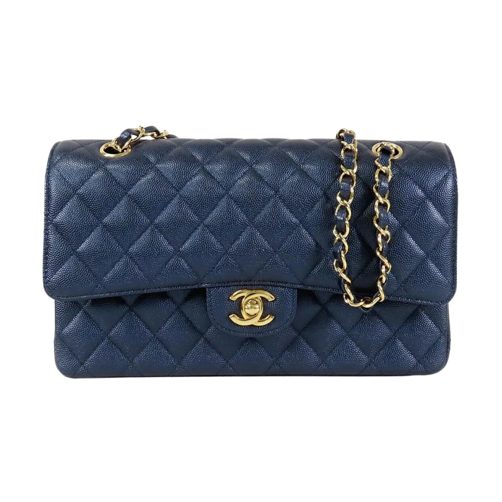 Chanel Vintage Women's Blue Pre-Owned Quilted Flap Bag