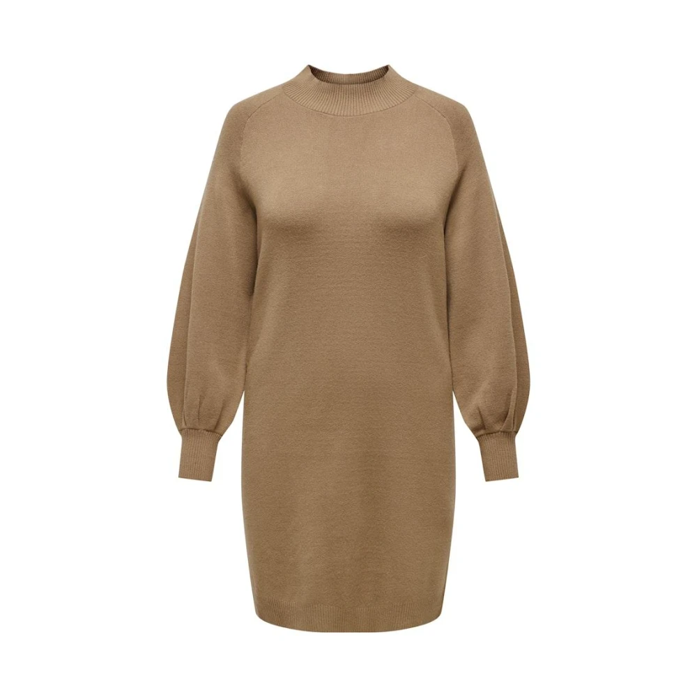 Only Carmakoma Highneck Jurk Geroosterde Kokosnoot Brown Dames