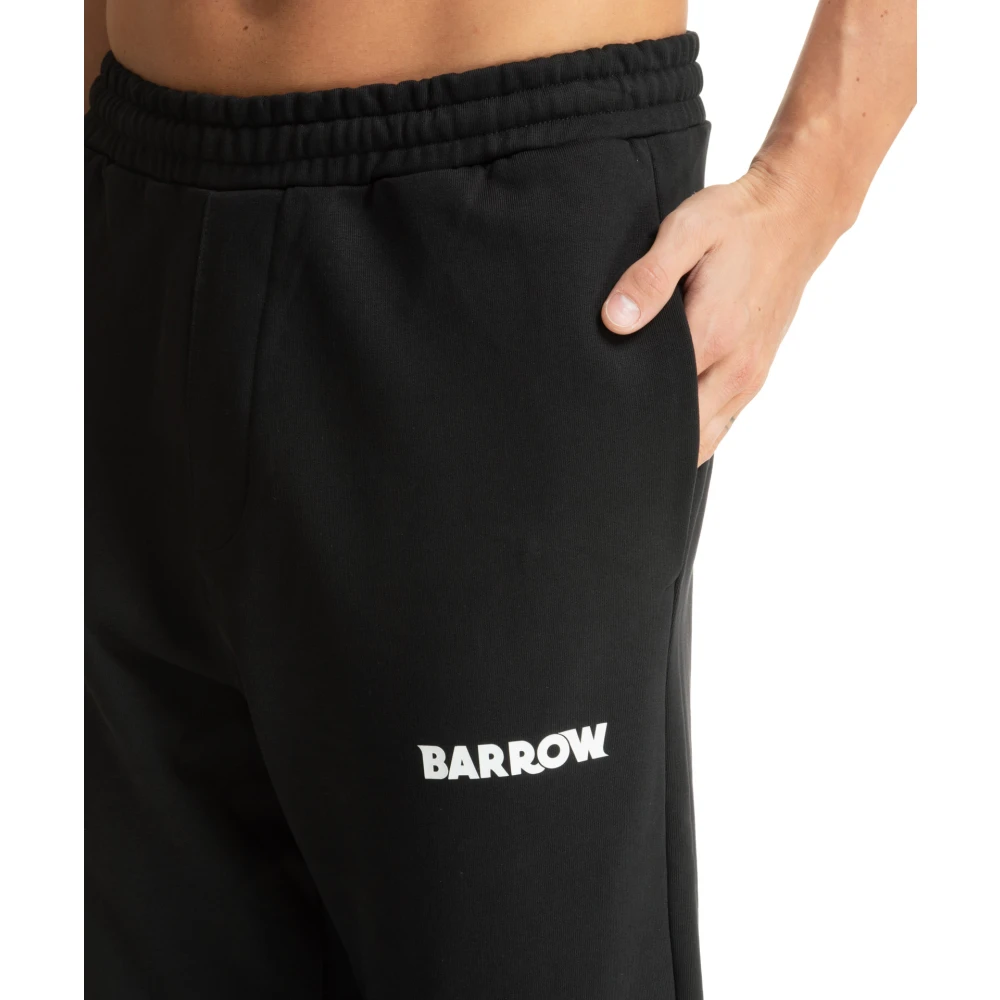 Barrow Elastische taille joggers met logodetail Black Heren