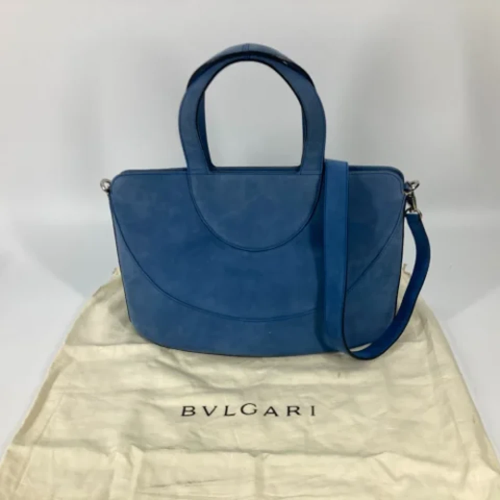Bvlgari Vintage Pre-owned Leather handbags Blue Dames